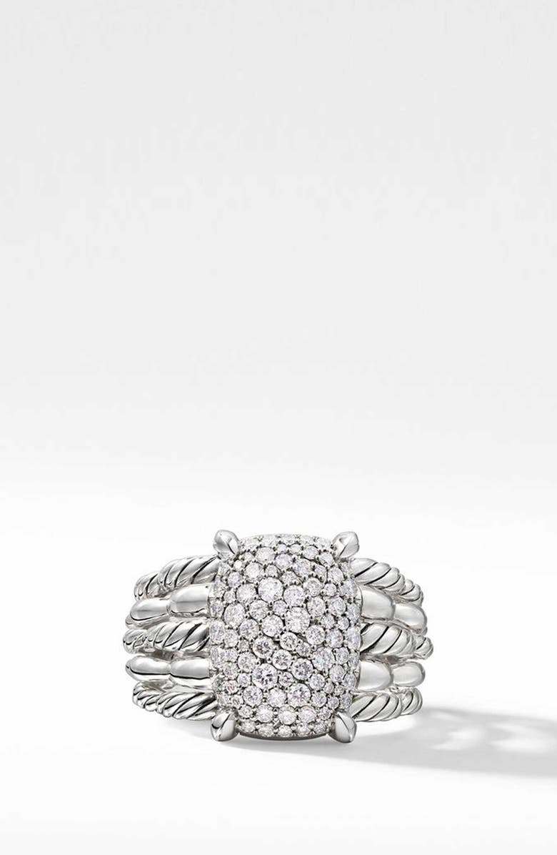 David Yurman Tides Statement Ring with Pavé Diamond Plate, Alternate, color, 