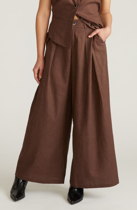 Palais Linen Blend Beach Pants (Plus)