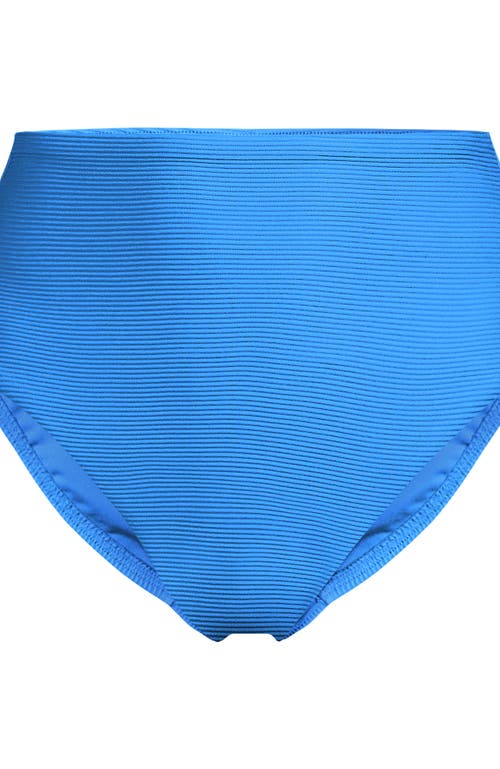 LANDS' END LANDS' END RIBBED SMOOTHING HIGH WAISTED BIKINI BOTTOMS 