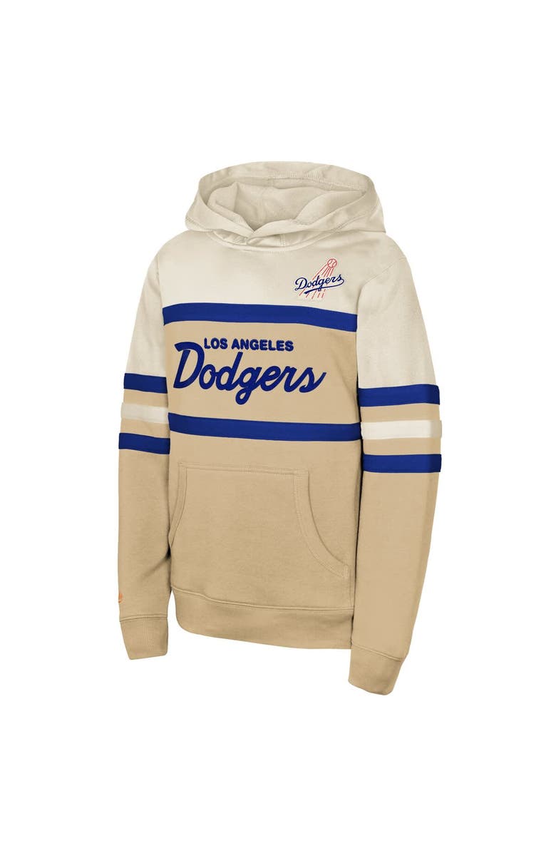 Mitchell & Ness Men's Mitchell & Ness  Cream Los Angeles Dodgers Head Coach Pullover Hoodie, Alternate, color, 