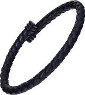 Link Up Flexible Braided Leather Bracelet With Stainless Steel End Caps