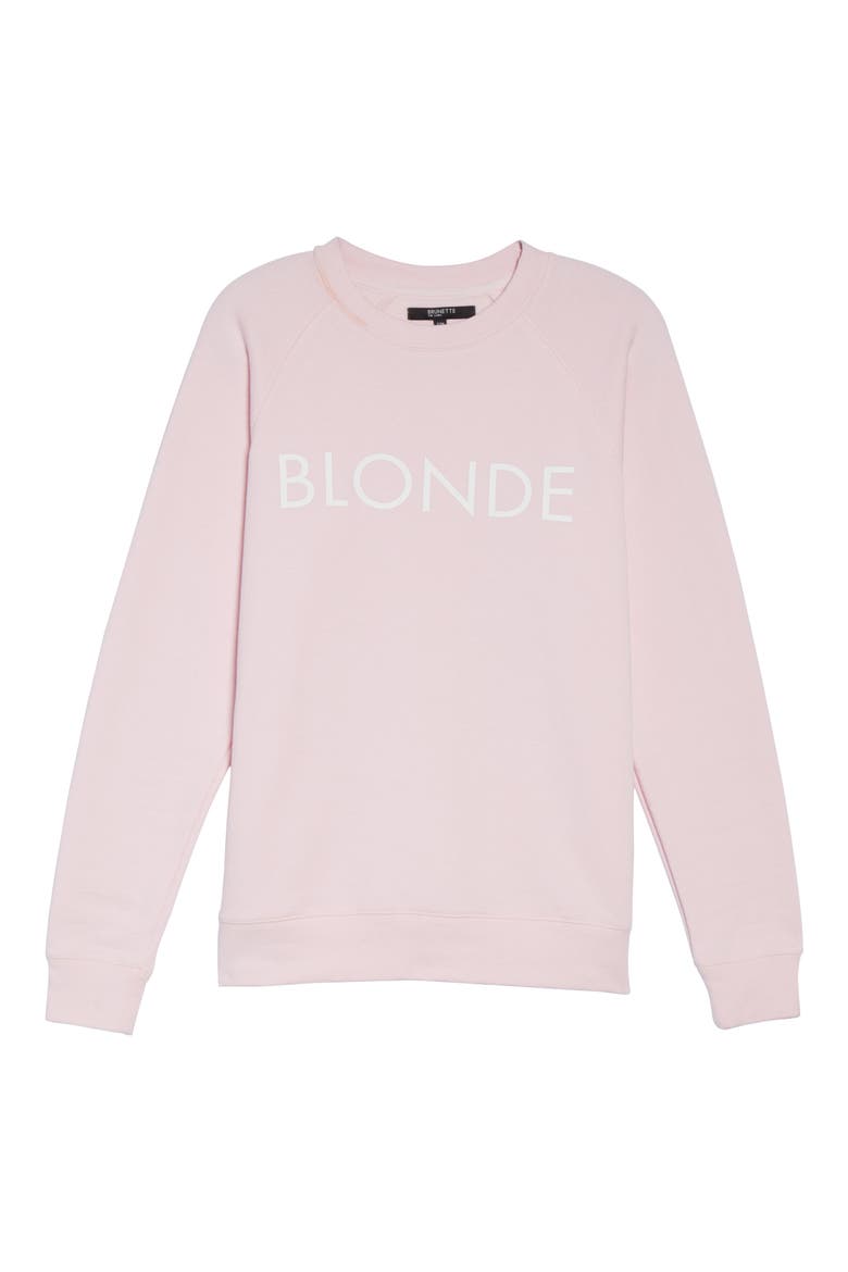 Blonde Crewneck Sweatshirt, Alternate, color, PINK