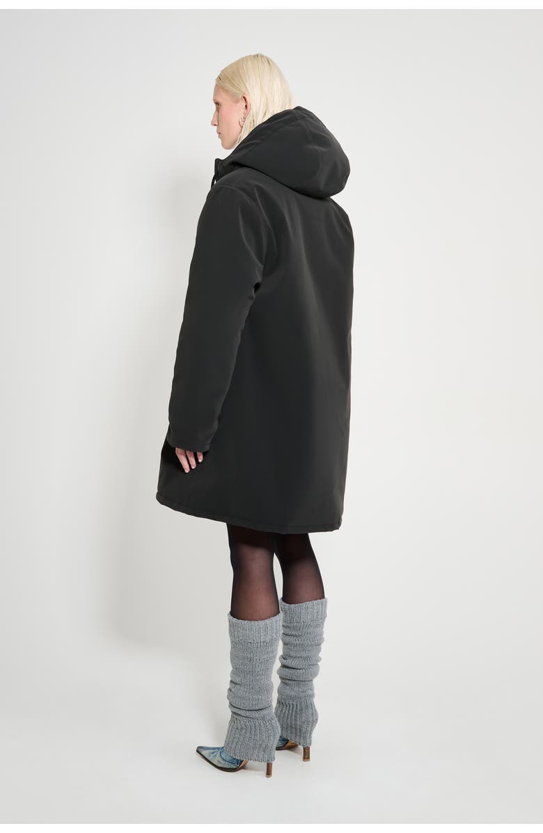 Stutterheim Mosebacke Matte Winter Coat, Alternate, color, Black