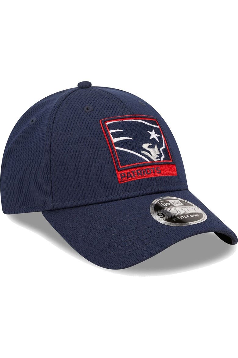 Men's New Era Navy New England Patriots Framed AF 9FORTY Snapback Hat, Alternate, color, Navy