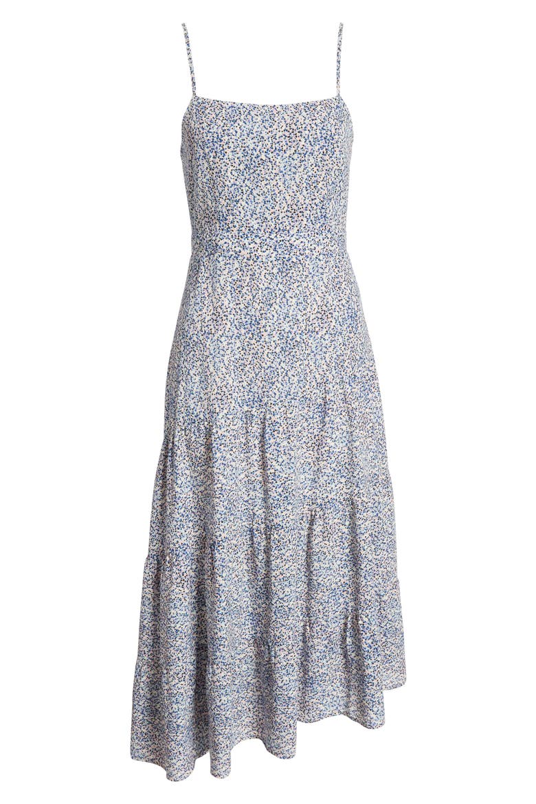 Mini Dot Asymmetric Dress, Alternate, color, BLUE MULTI MINI DOT