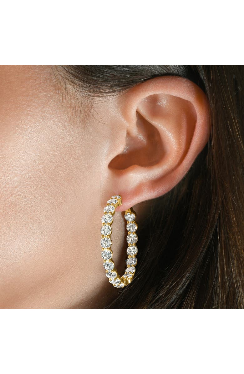 Bliss Diamond 10Ct Rious Diamond Hoops 14k Gold Lab Grown 1" Tall Earrings, Alternate, color, 14K Yellow Gold