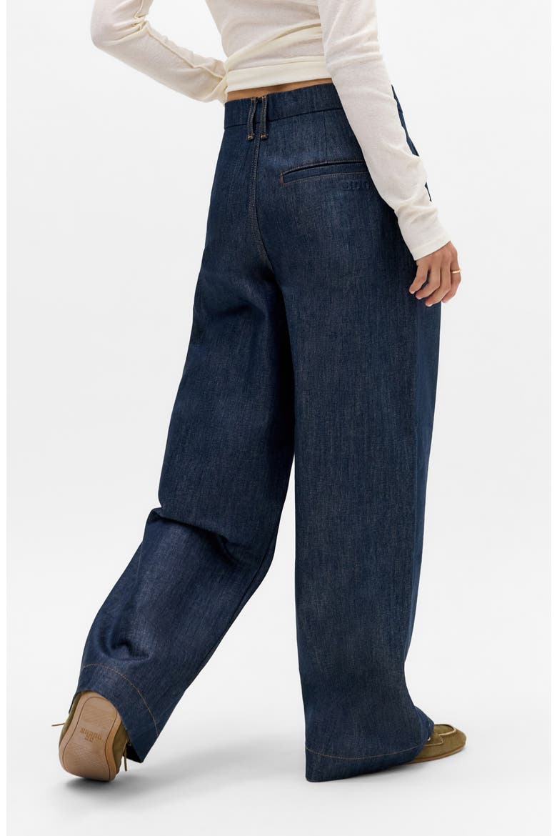 Ray Pleated Wide Leg Denim Chinos, Alternate, color, BLUE