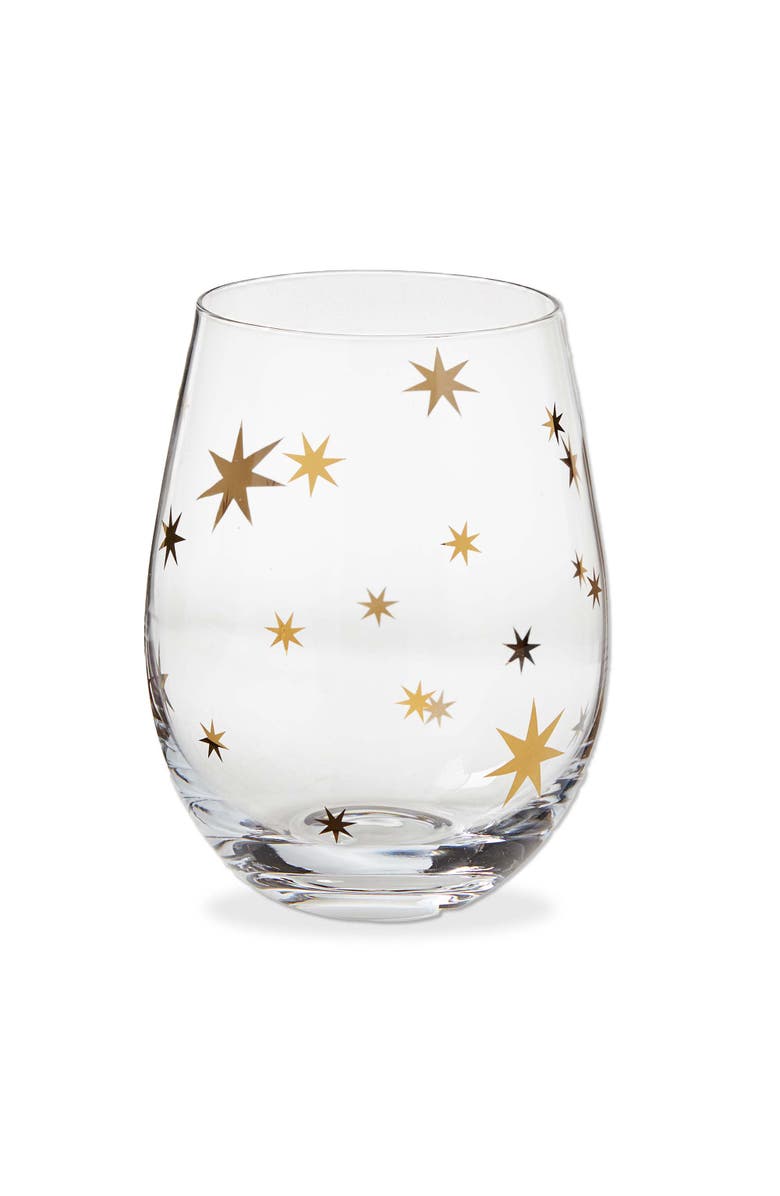 tag Starlight Gold Stemless Wine Glass Hand Wash Only Christmas, Main, color, Gold