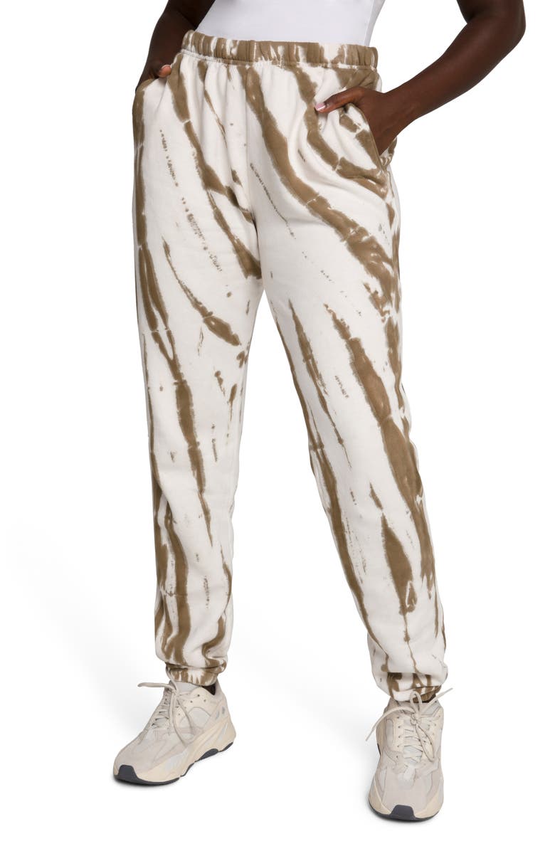 Good American Boyfriend Sweatpants, Main, color, Putty Tie Dye001