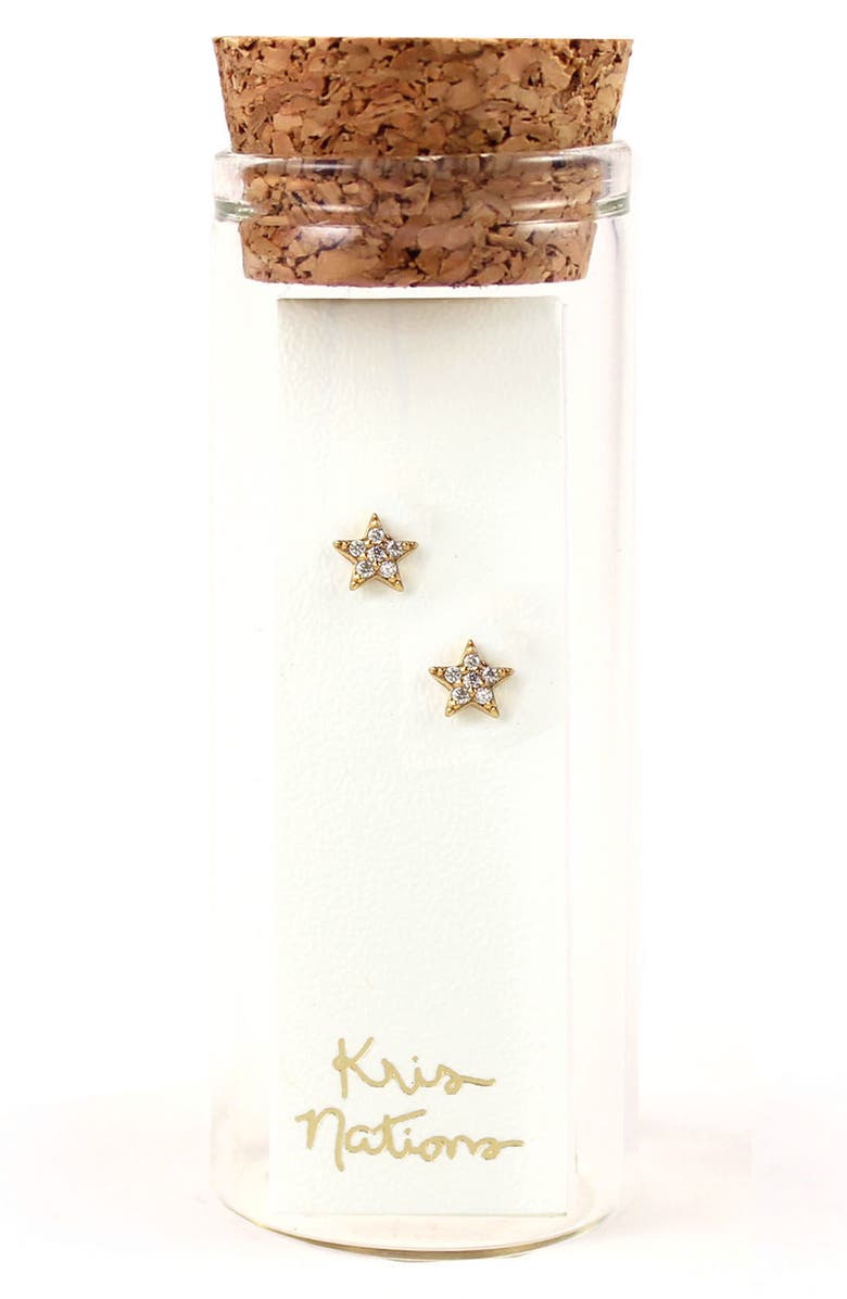 Kris Nations Pavé Star Stud Earrings, Alternate, color, 
