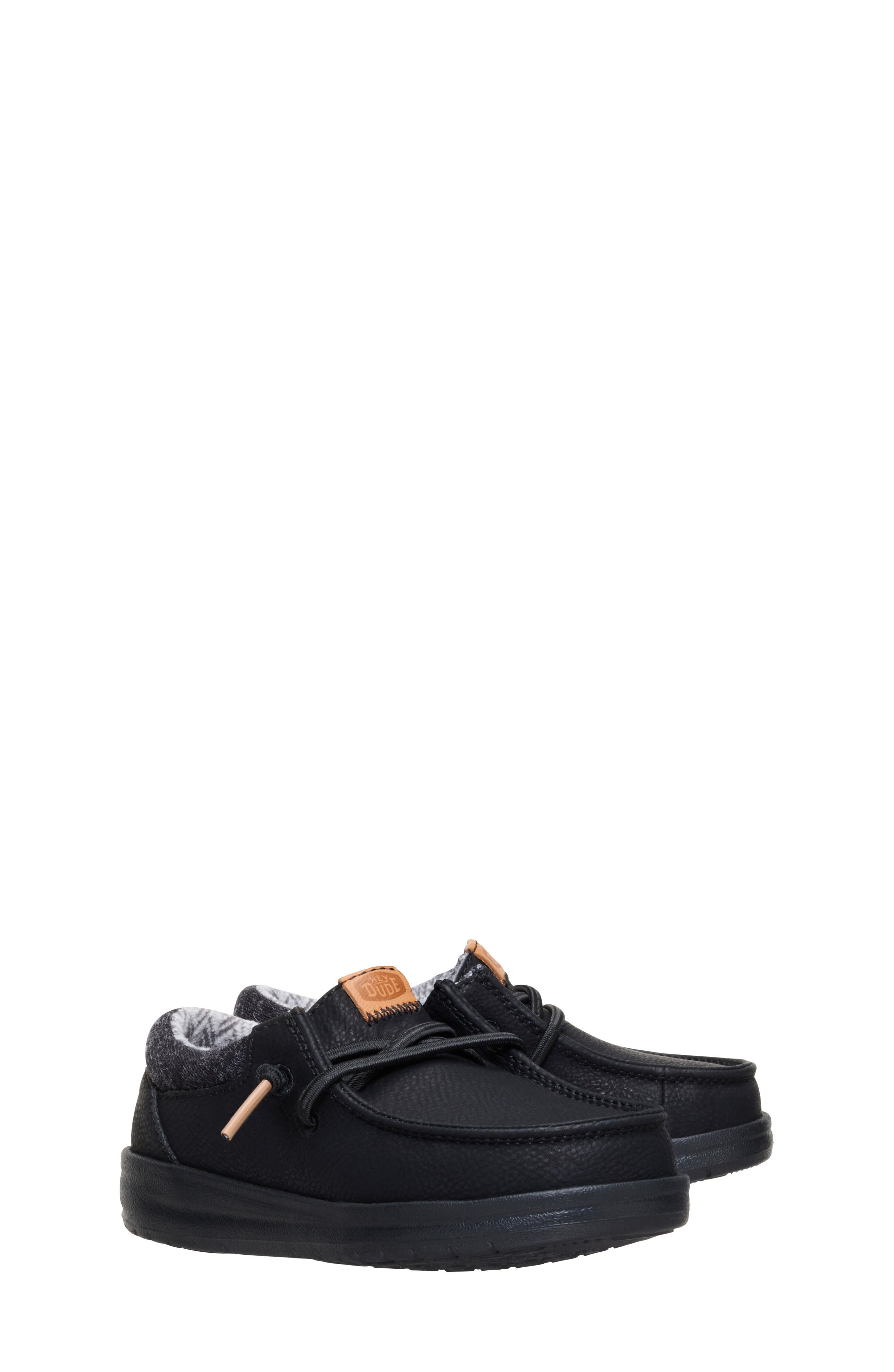 Hey Dude Kids' Paul Classic Slip-On, Alternate, color, Black/ Black