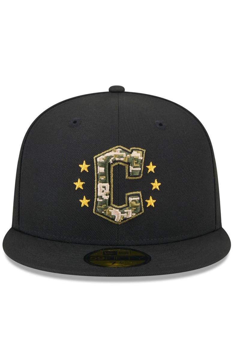 New Era Men's New Era Black Cleveland Guardians 2024 Armed Forces Day On-Field 59FIFTY Fitted Hat, Alternate, color,