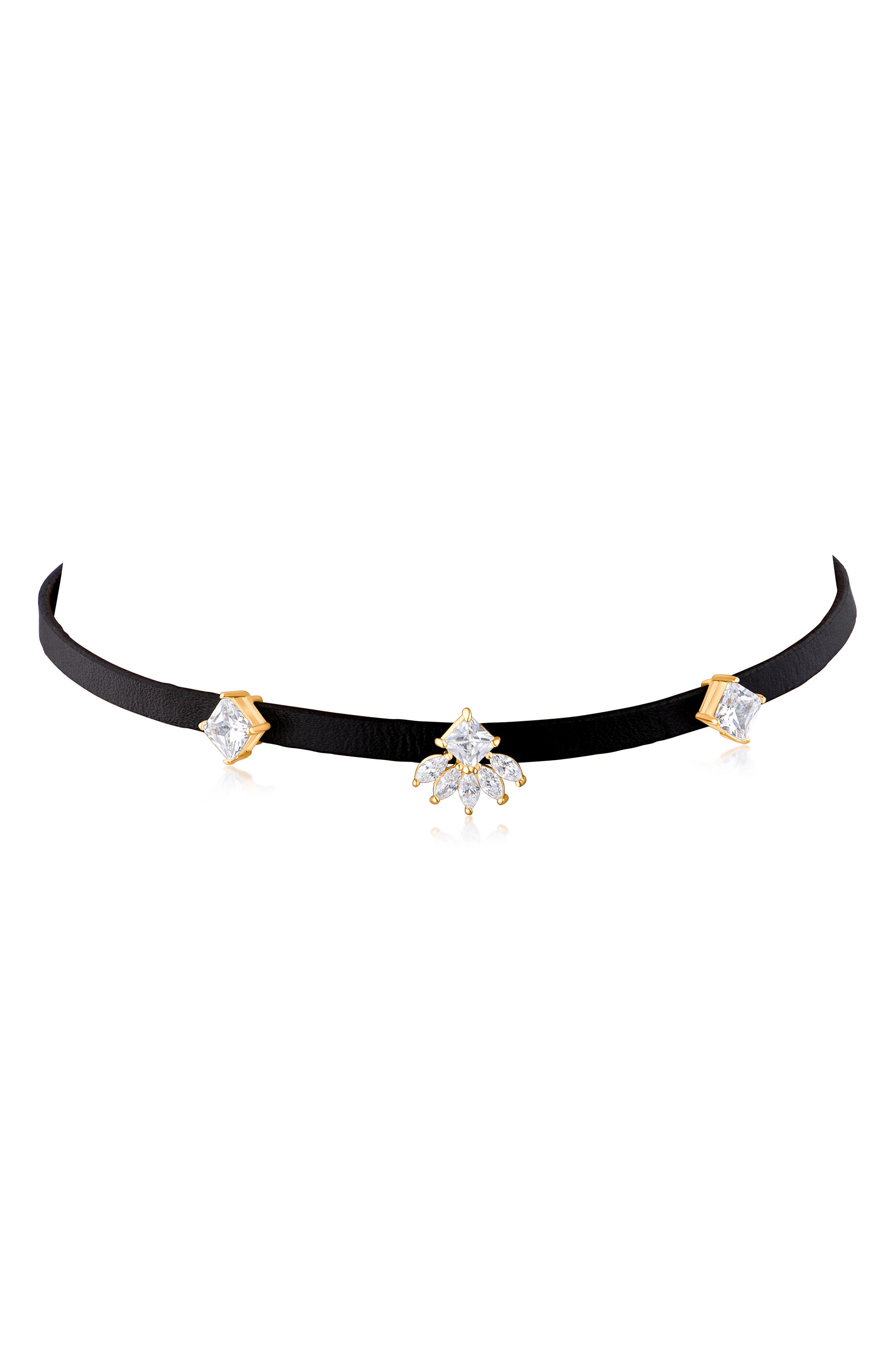 CZ by Kenneth Jay Lane Cubic Zirconia Station Choker Necklace