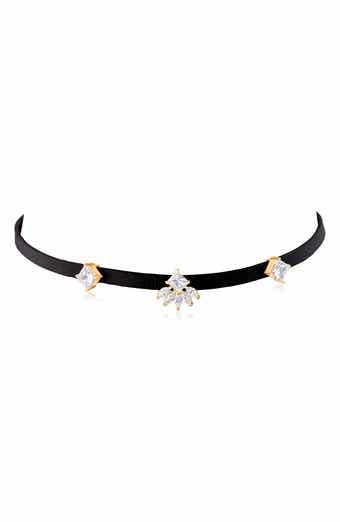 CZ by Kenneth Jay Lane Cubic Zirconia Station Choker Necklace