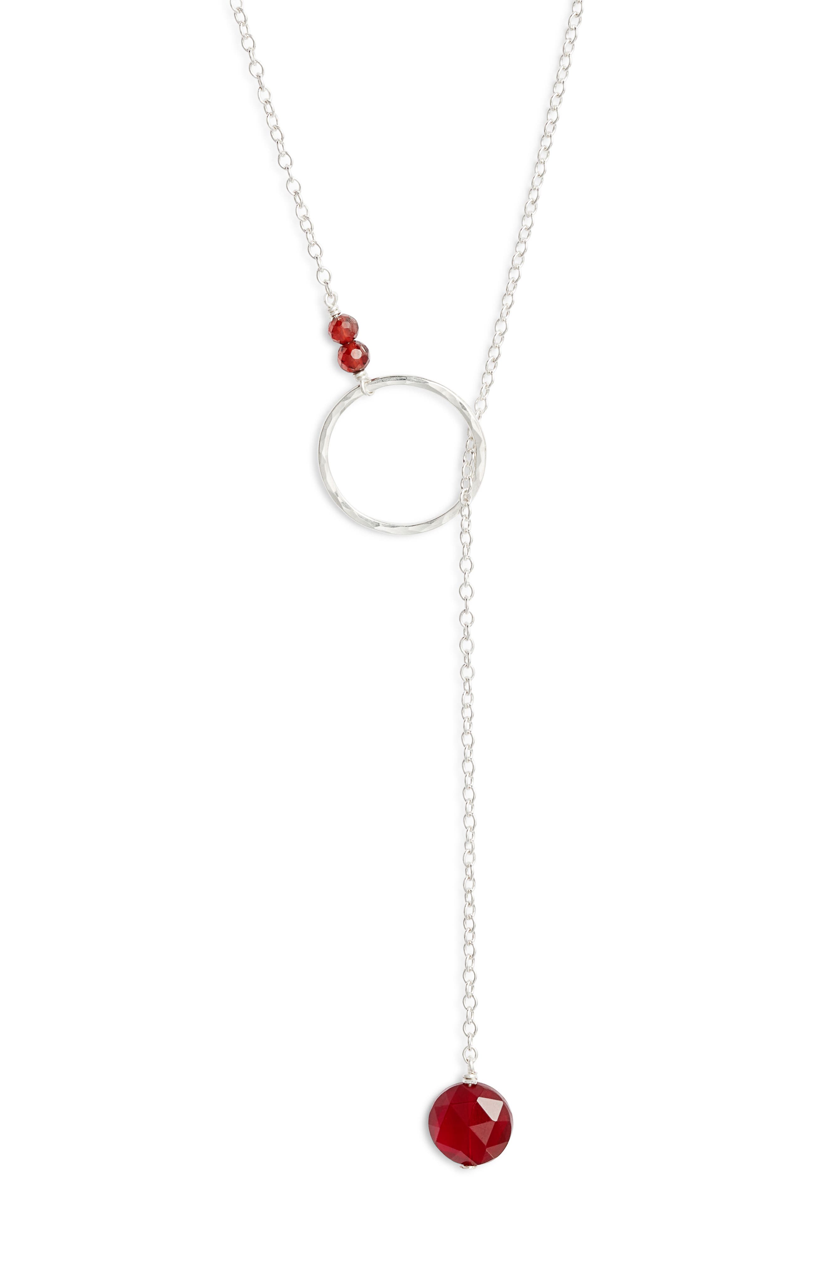 GARNET/ STERLING SILVER