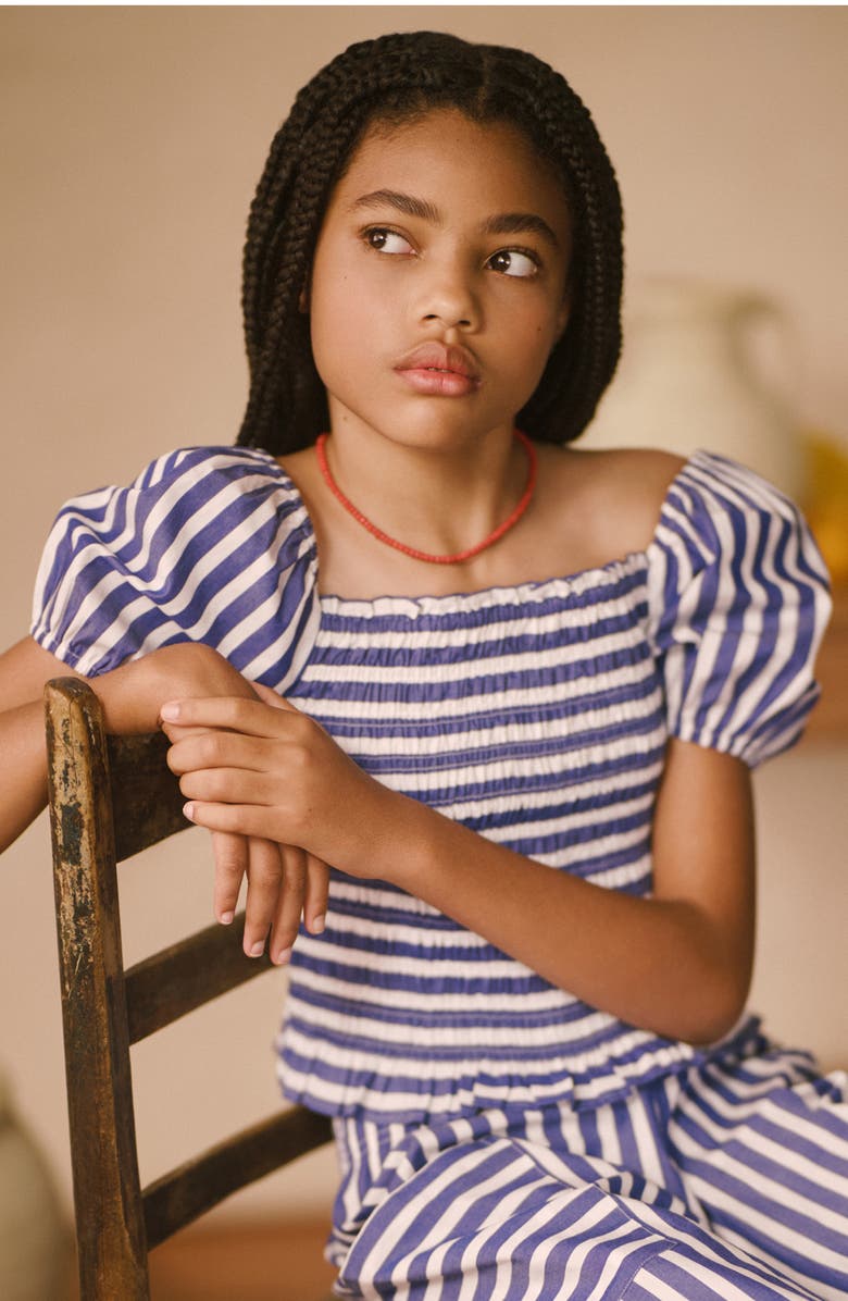 Polo Ralph Lauren Kids' '50s Smocked Poplin Crop Top & Pants Set, Alternate, color,