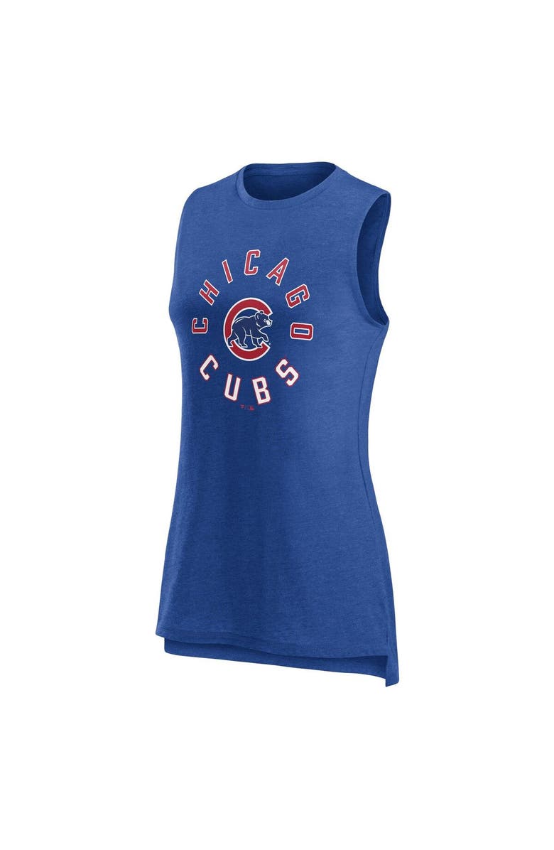 FANATICS Women's Fanatics Branded Heather Royal Chicago Cubs What Goes Around Tank Top, Alternate, color, Heather Royal