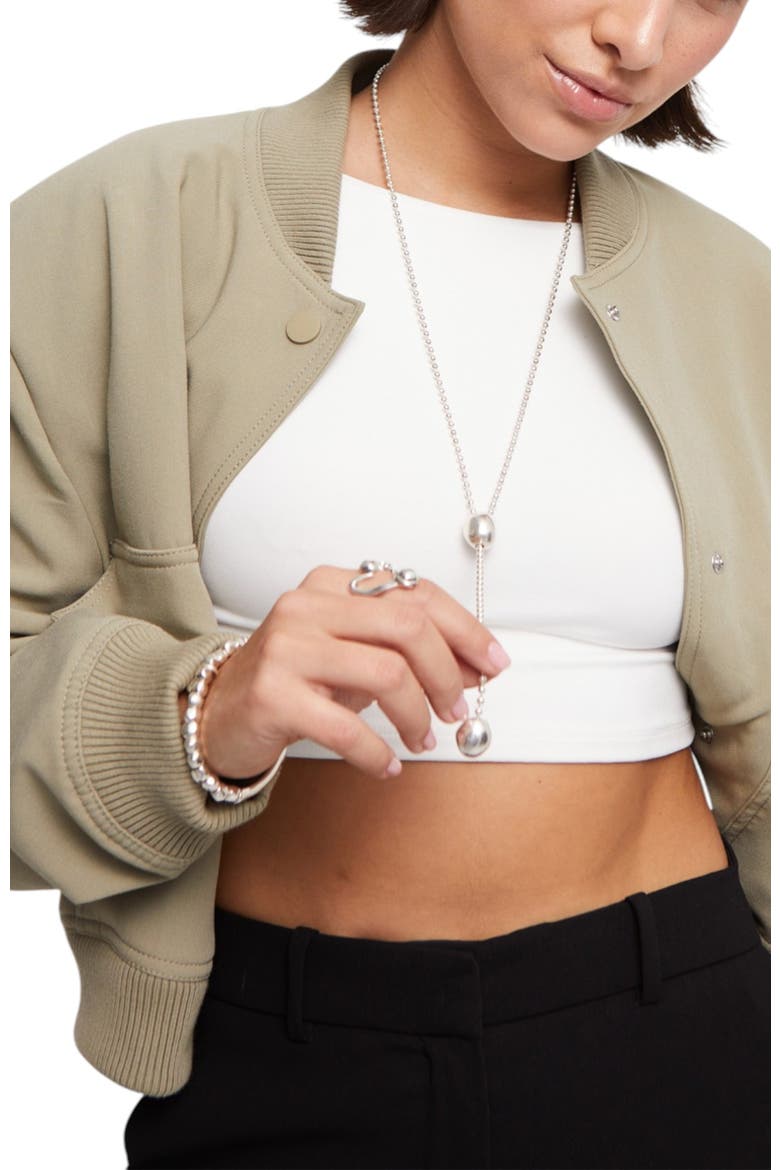 Drop Chain Necklace, Alternate, color, Silver