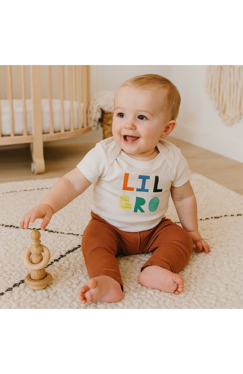 Finn + Emma Organic Baby Graphic Bodysuit | Lil Bro, Alternate, color, Off White