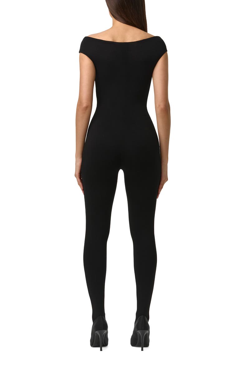 Smooth Off the Shoulder Jumpsuit, Alternate, color, BLACK