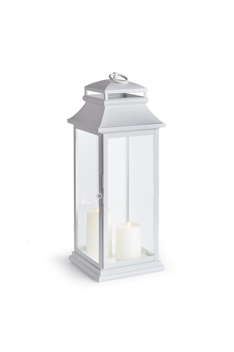 Matilda Outdoor Lantern Candle Holder Large, Main, color, White