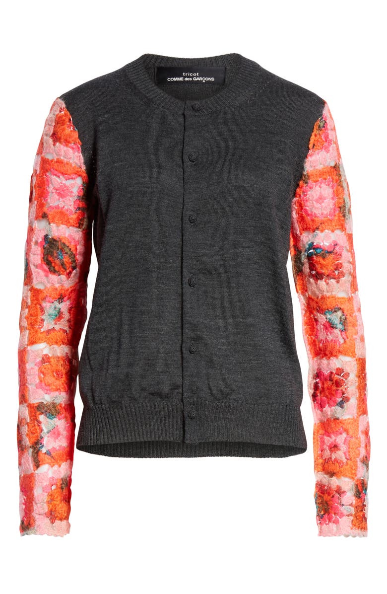 Tao Comme des Garçons Tricot Comme des Garçons Crochet Sleeve Cardigan, Alternate, color,