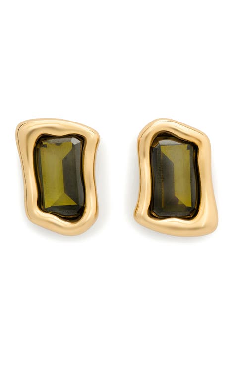 molten glass statement stud earrings