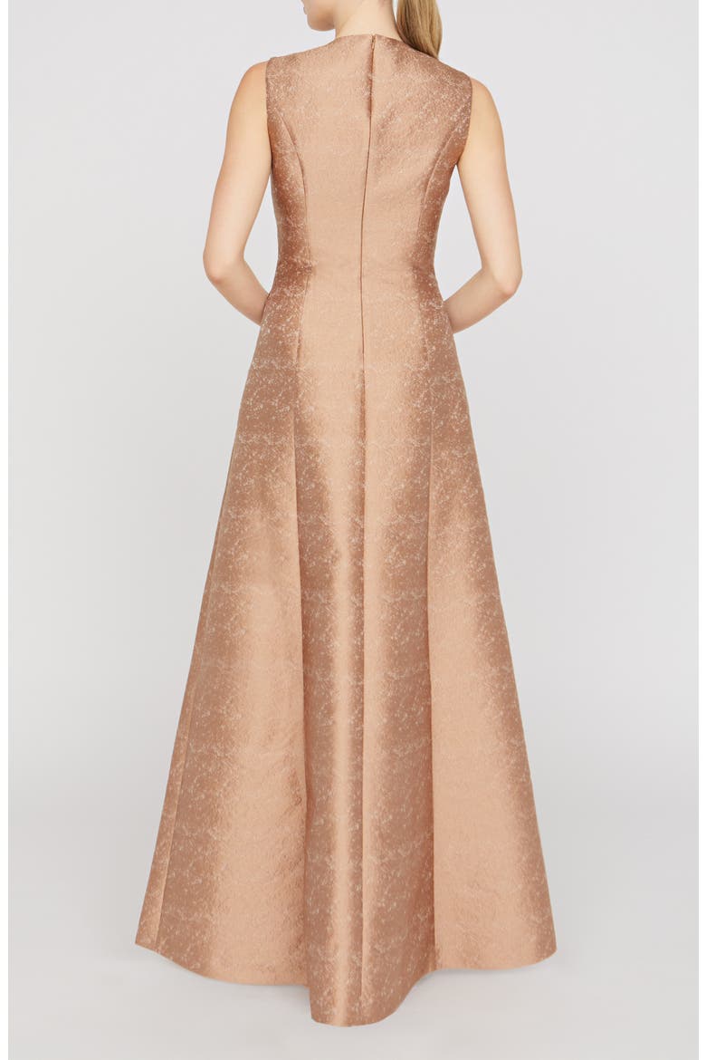 Gabriella Jacquard Gown, Alternate, color, GOLD
