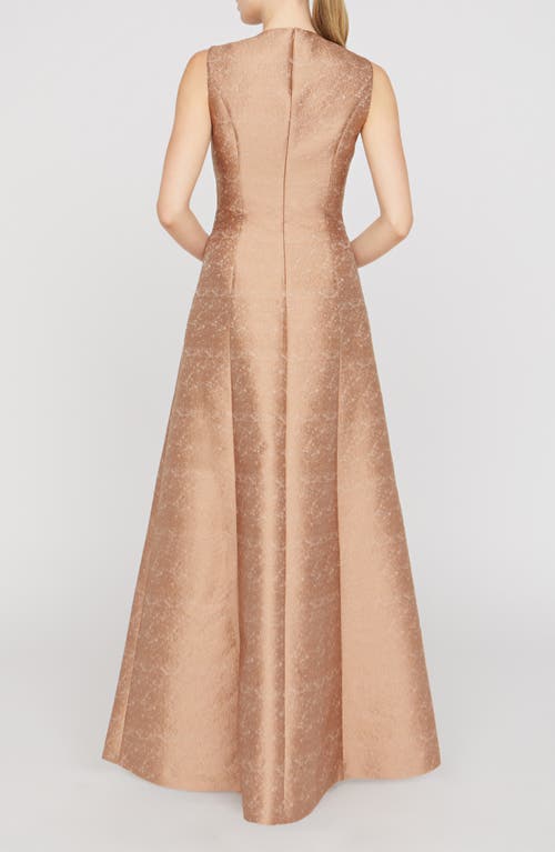 Kay Unger Gabriella Jacquard Gown In Neutral