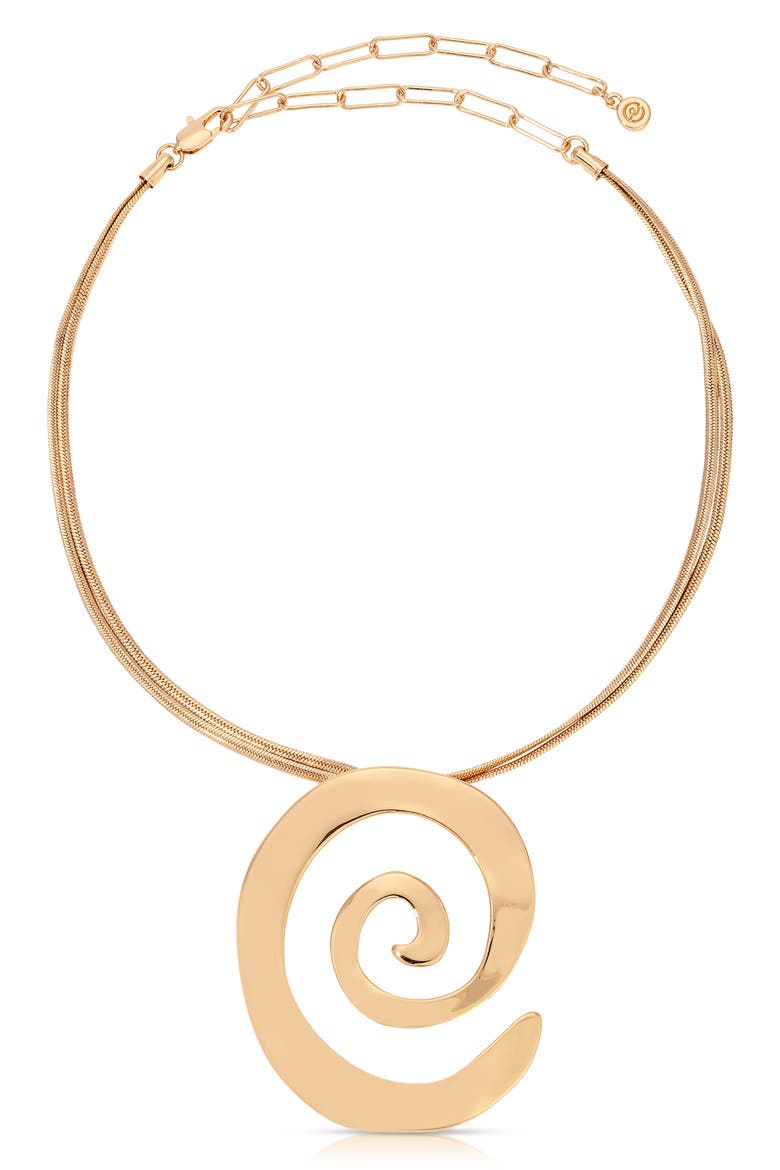 Aura Swirl Pendant Necklace, Main, color, GOLD
