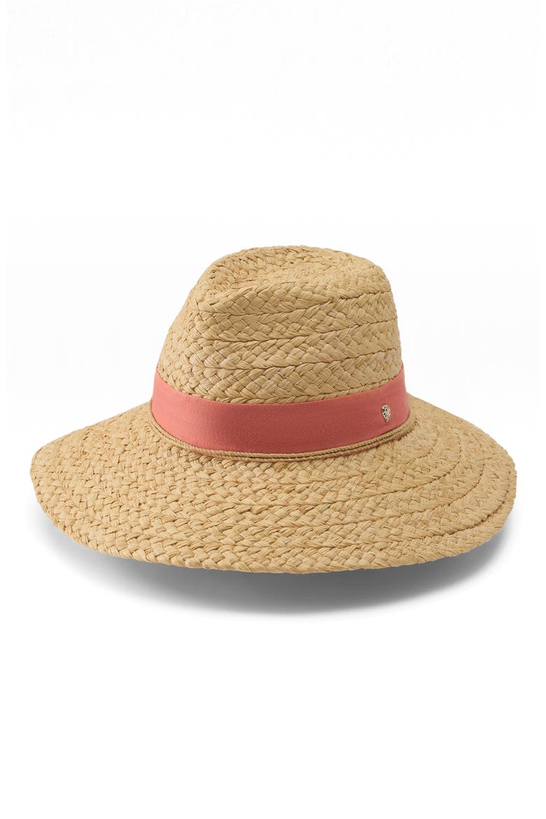 Leoni Raffia Straw Sun Hat, Main, color, NATURAL/ POMELO
