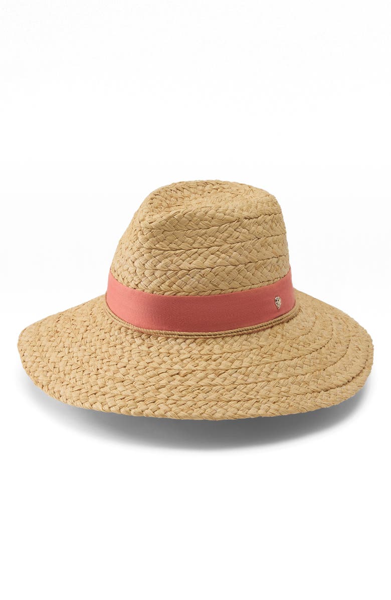 Helen Kaminski Leoni Raffia Straw Sun Hat, Main, color, Natural/ Pomelo