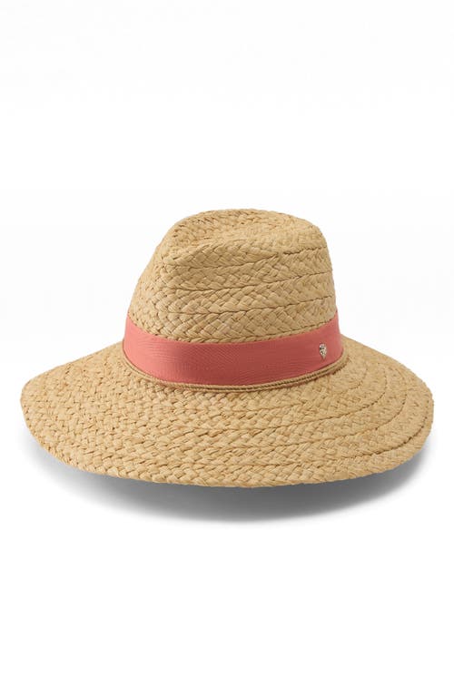 Helen Kaminski Leoni Raffia Straw Sun Hat In Natural/pomelo