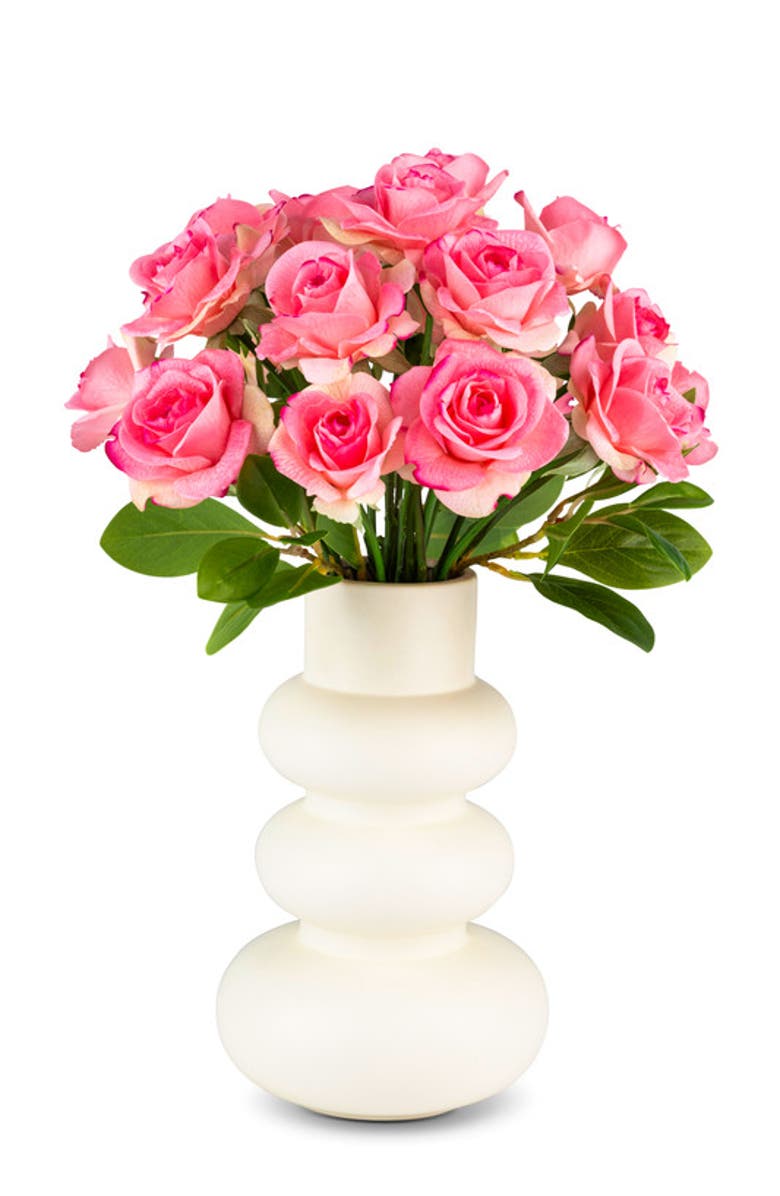 CocoBella Iris RealTouch Rose Arrangement, Main, color, Pink
