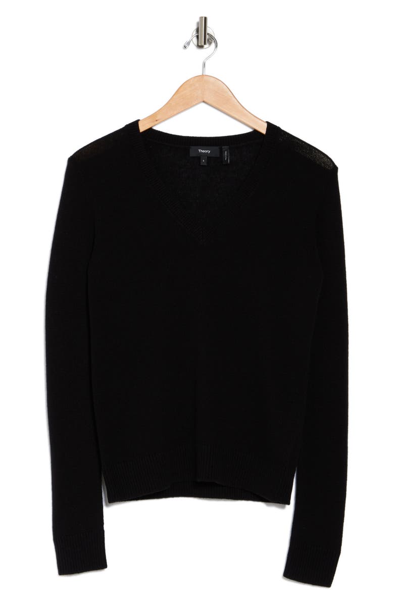 Theory V-Neck Long Sleeve Cashmere Sweater, Alternate, color, 