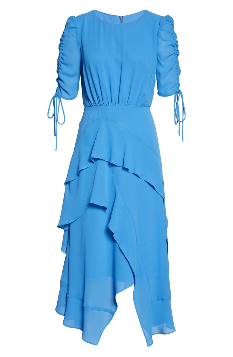 Maison Tara Ruched Sleeve Tiered Georgette Dress, Alternate, color, 
