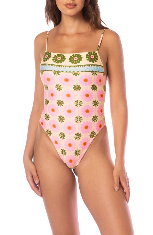 Maaji Briella Lace-up Reversible One-piece Swimsuit In Pink