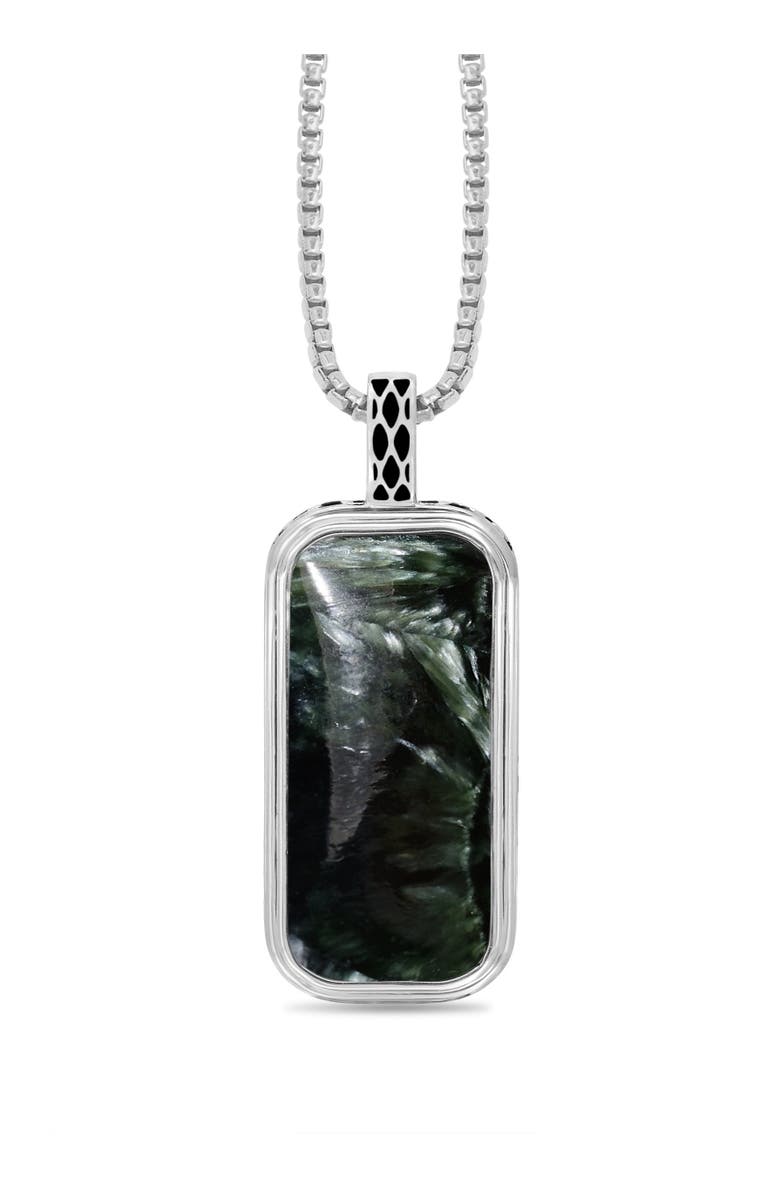 LuvMyJewelry Seraphinite Sterling Silver Men Tag Necklace, Main, color, Silver