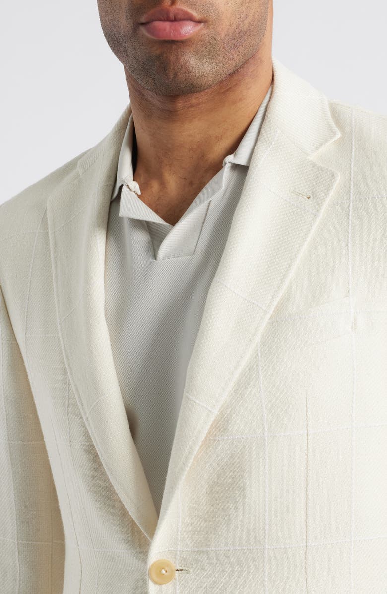 Canali Kei Trim Fit Linen, Silk & Wool Blend Sport Coat, Alternate, color, White
