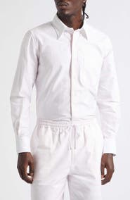 Thom Browne Straight Fit Cotton Button-Down Shirt