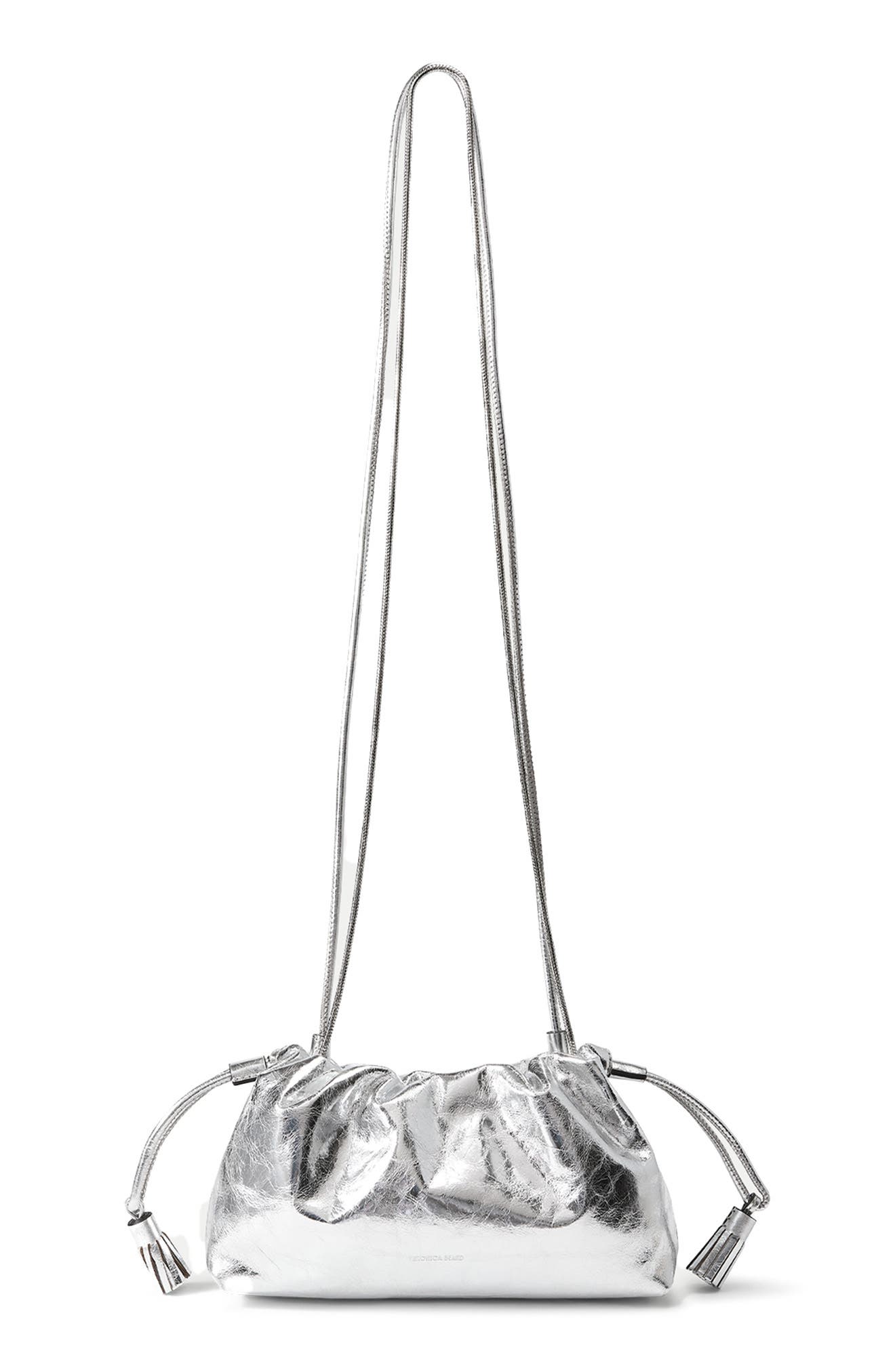 Veronica Beard Small Metallic Stash Bag, Alternate, color, Silver