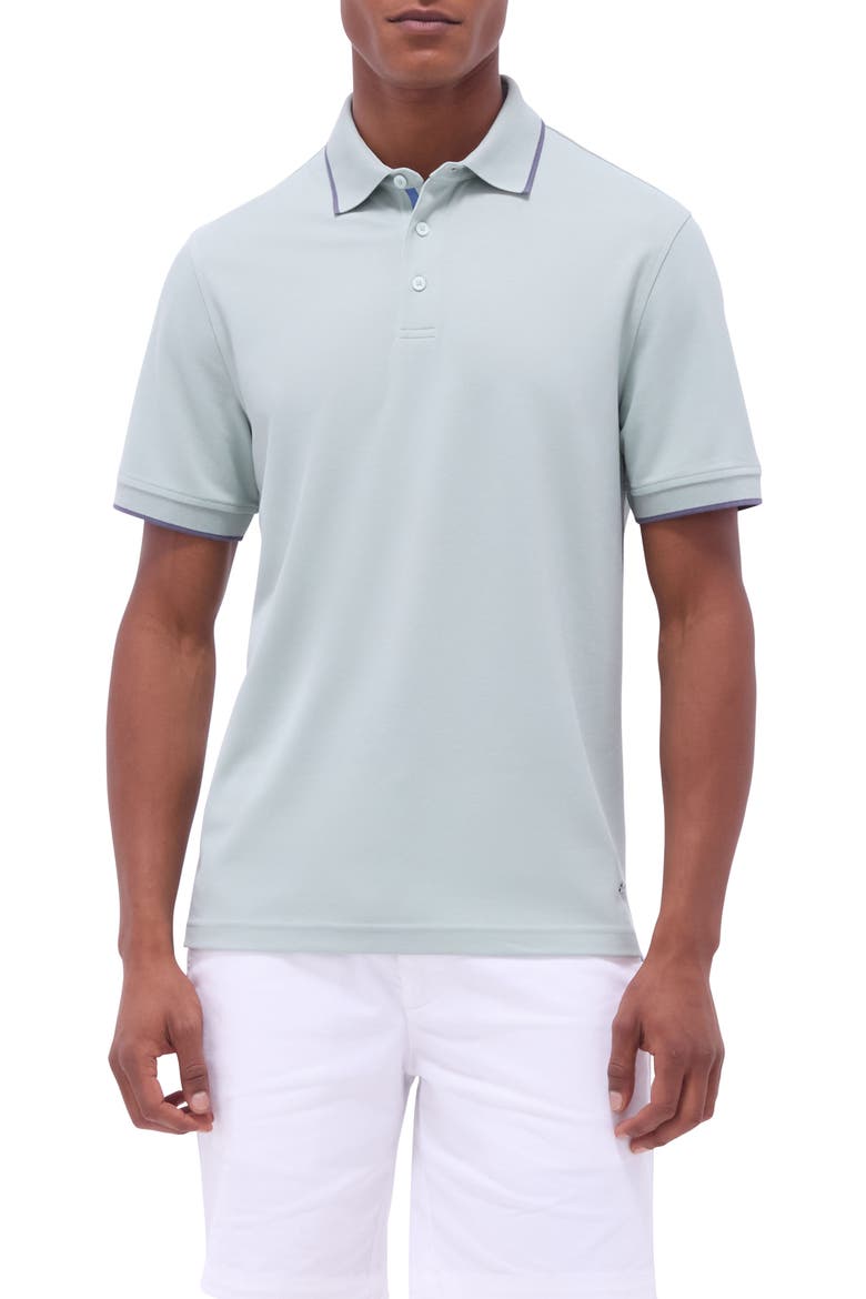 Tipped Piqué Polo, Main, color, MINT