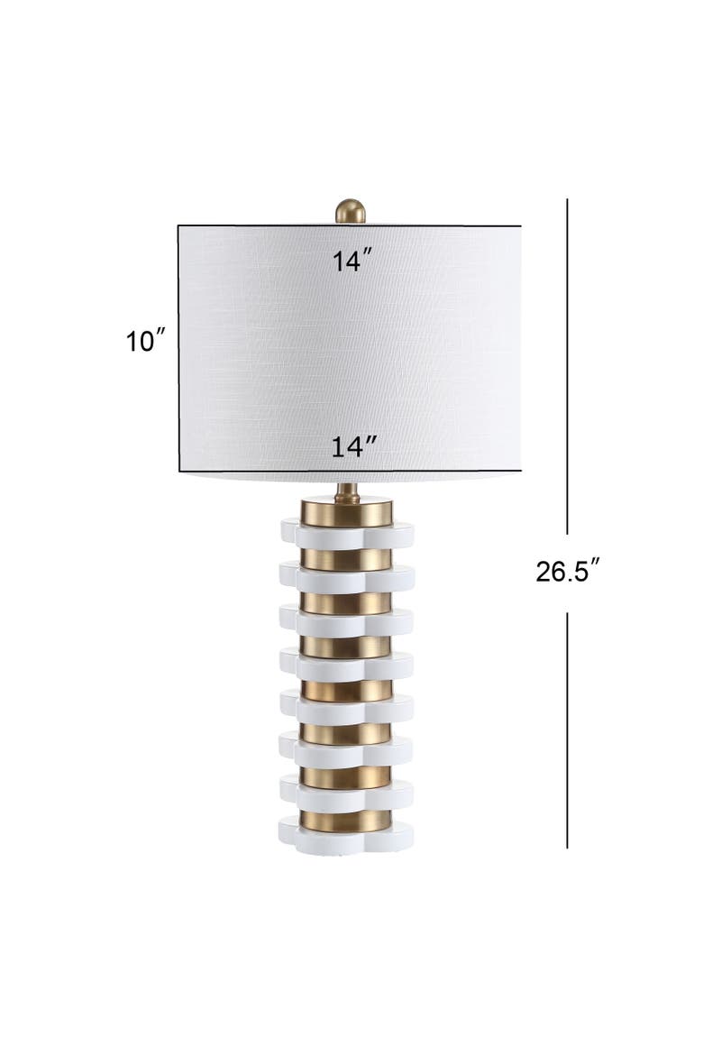 Wellington Quatrefoil Striped Resin LED Table Lamp, Alternate, color, Brass Gold