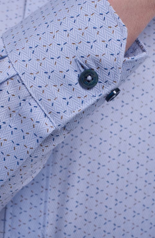 Bugatchi Axel Trim Fit Geo Print Cotton Button-up Shirt In Blue
