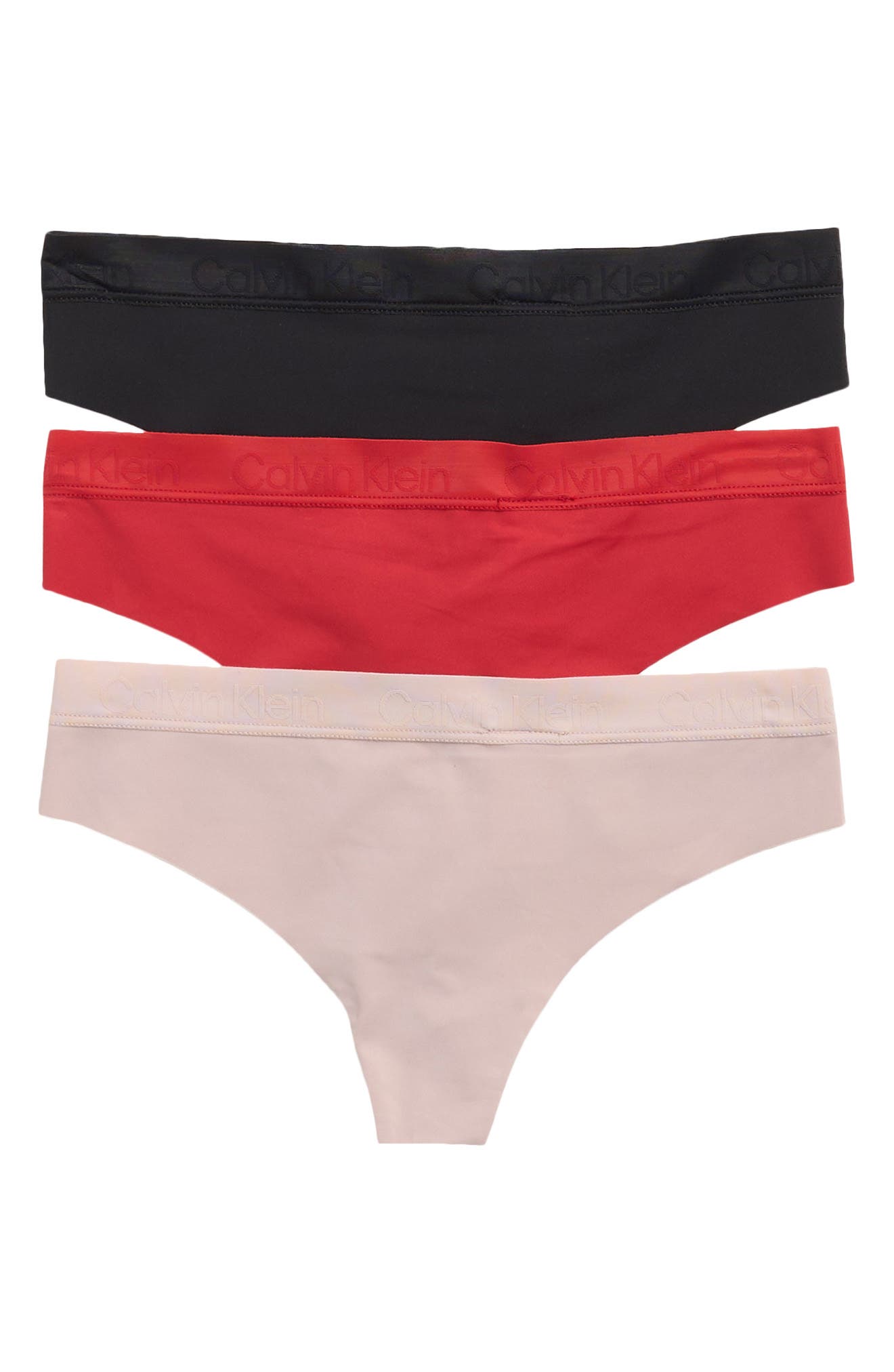 Calvin Klein Raw Edge Assorted 3-Pack Thongs