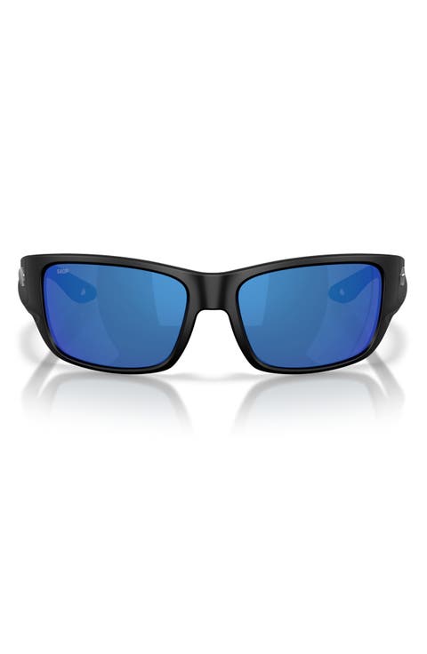 Schoolie 56mm Polarized Mirrored Rectangular Sunglasses