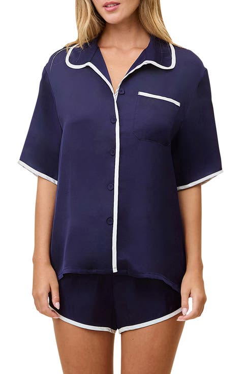 Annabelle Piped Satin Pajamas