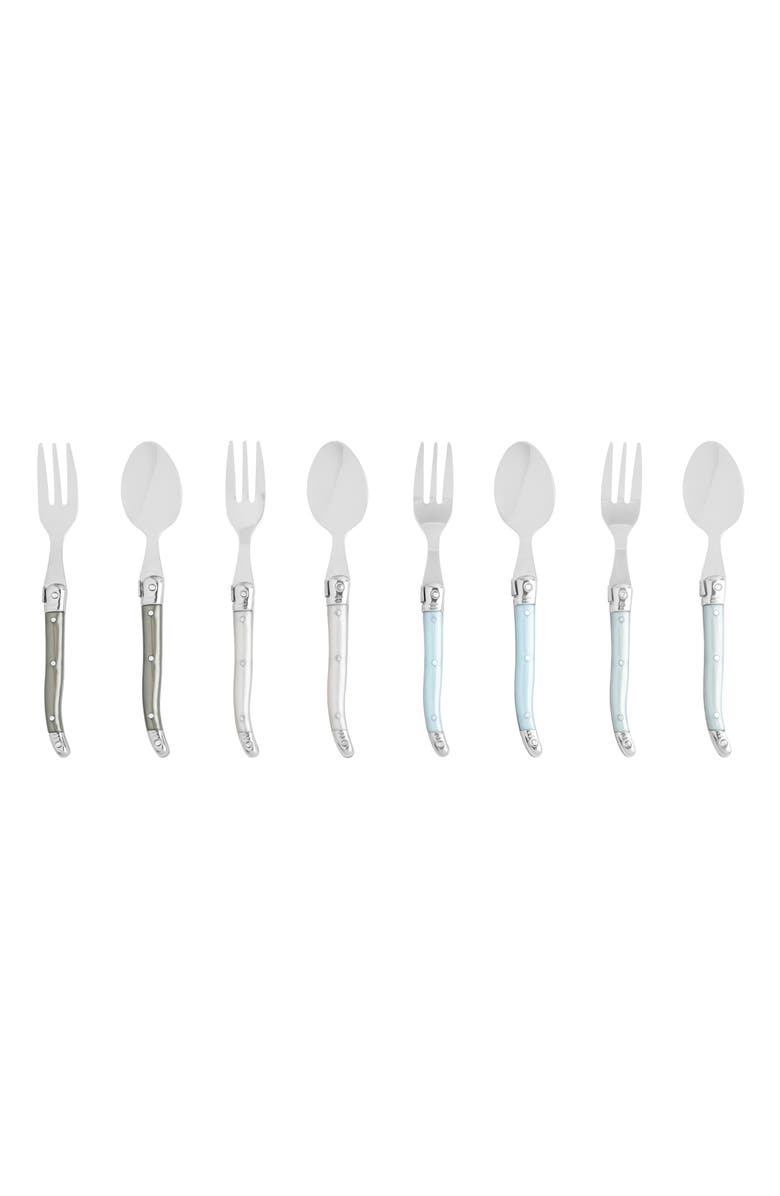 FRENCH HOME Laguiole Cocktail Utensil Set, Main, color, Green/ Baby Blue/ Silvery