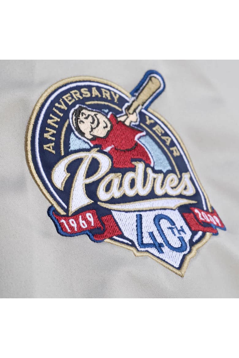 Men's Mitchell & Ness  Gray San Diego Padres Thunderstorm Head Coach Lightweight Satin Full-Snap Jacket, Alternate, color, Gray