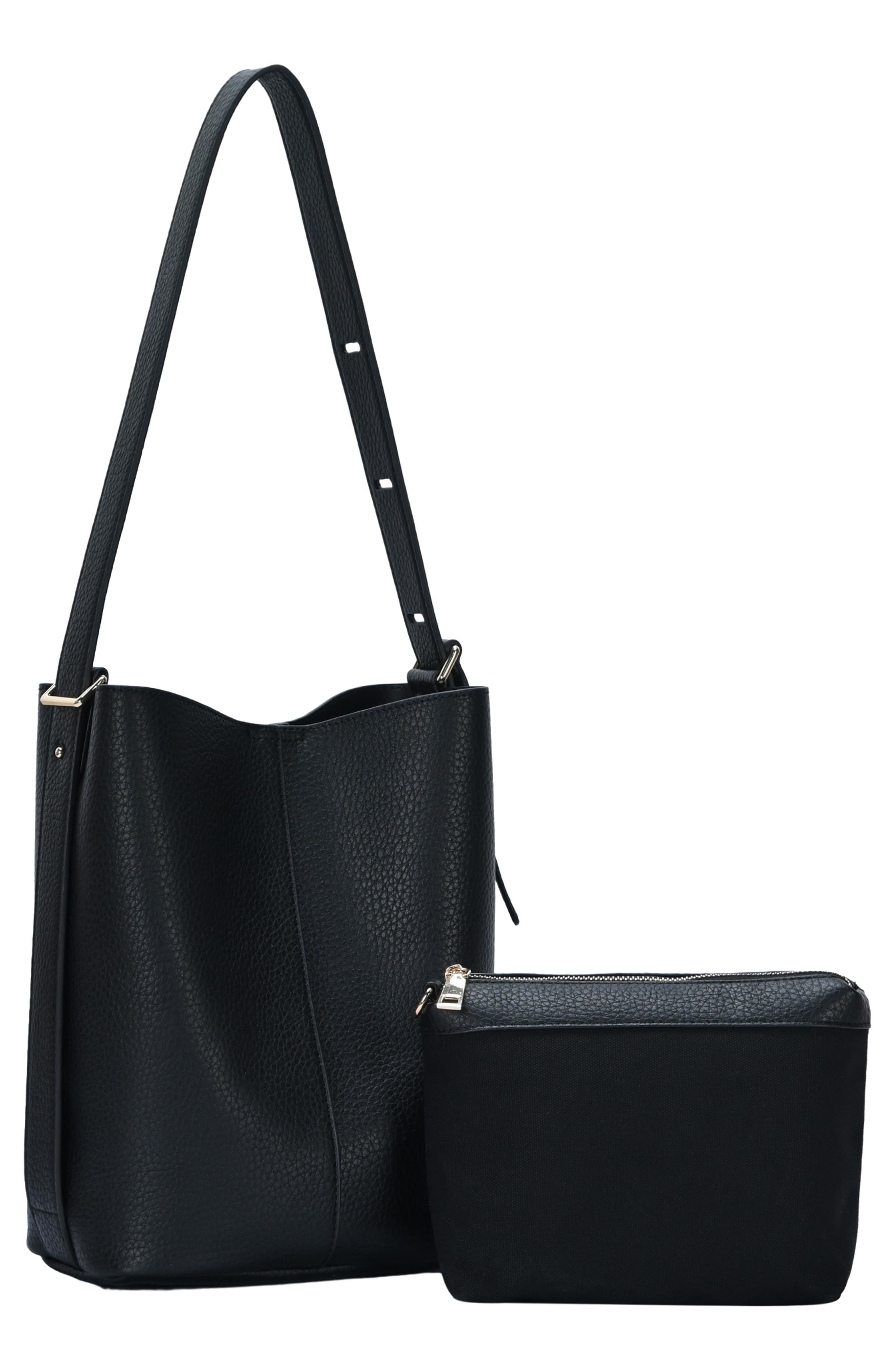 Rachel Zoe Faux Leather Hobo Bag, Alternate, color, Black